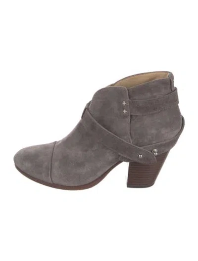 Pre-owned Rag & Bone Suede Western Boots In Gray