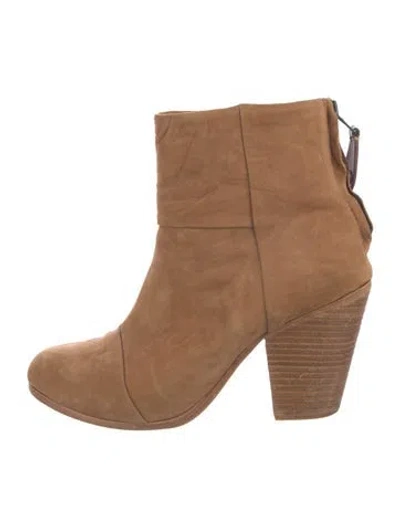 Pre-owned Rag & Bone Suede Western Boots In Neutral