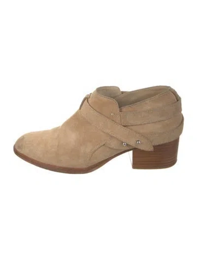 Pre-owned Rag & Bone Suede Western Boots In Neutral