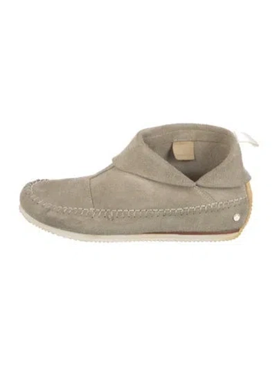 Pre-owned Rag & Bone Suede Whipstitch Trim Loafers In Neutral