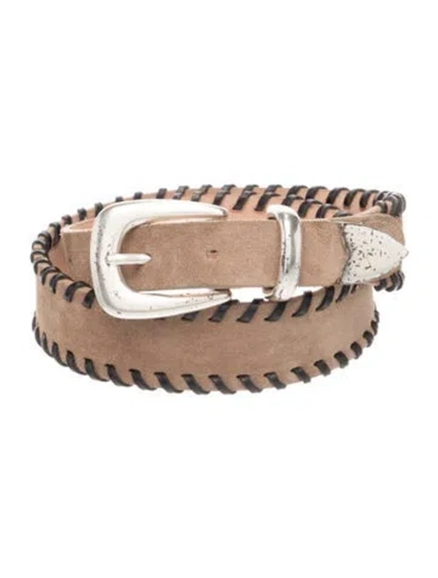Pre-owned Rag & Bone Suede Whipstitch Trim Waist Belt In Brown