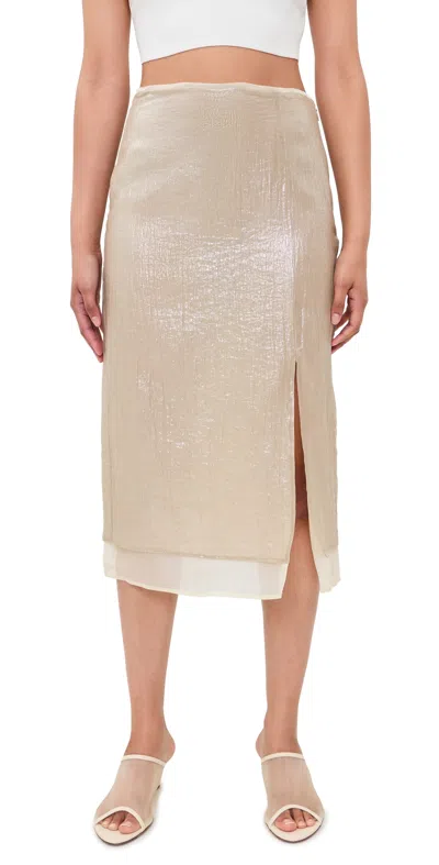 Rag & Bone Suki Crinkled Organza Midi Skirt In Multi