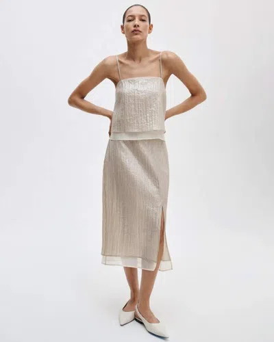 Rag & Bone Suki Crinkled Organza Midi Skirt In Multi