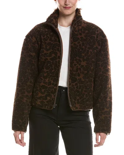 Rag & Bone Sun Sherpa Zip Coat In Brown