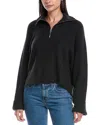 Rag & Bone Taavi Wool & Cashmere-blend 1/4-zip Funnel Sweater In Black