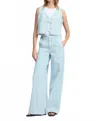 Rag & Bone Tailored Sofie Textured Wide Leg Jeans In Sky Blue Tweed In Multi