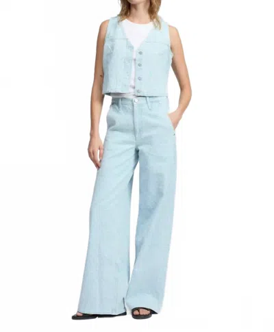 Rag & Bone Tailored Sofie Textured Wide Leg Jeans In Sky Blue Tweed In Multi