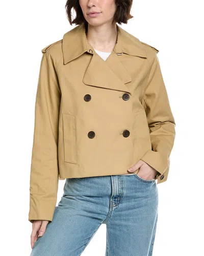 Rag & Bone Talia Cropped Double-breasted Cotton-gabardine Jacket In Brown