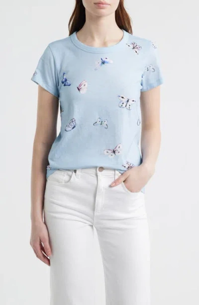 Rag & Bone Tammy Butterfly Pima Cotton T-shirt In Blue