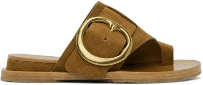 Rag & Bone Tan Beau Buckle Sandals In Tobaccosd