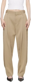 Rag & Bone Tan Pleated Trousers In Tanmult