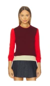 Rag & Bone Taron Colorblock Crew In Red