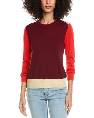 Rag & Bone Taron Colorblocked Wool Sweater In Burgundy