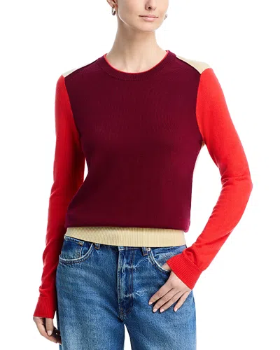 Rag & Bone Taron Wool Crewneck Sweater In Burgundy