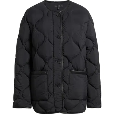 Rag & Bone Tatiana Down & Feather Fill Quilted Jacket In Black