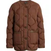 Rag & Bone Tatiana Down & Feather Fill Quilted Jacket In Brown