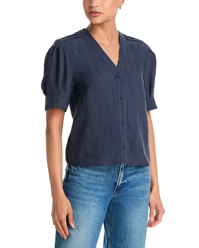 Rag & Bone Taylor Short Sleeve Shirt In Blue