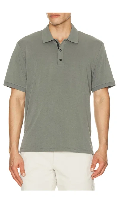 Rag & Bone Tech Pique Slim Polo In Gray