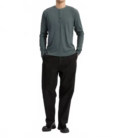 Rag & Bone Tech Waffle Henley Shirt In Slate In Green