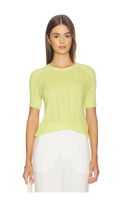 Rag & Bone Teresa Rib Short Sleeve Tee In Yellow