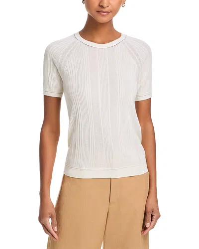 Rag & Bone Teresa Rib Short Sleeve Tee In White