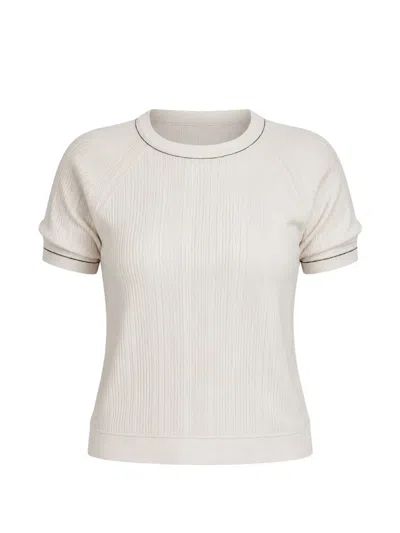 Rag & Bone Teresa Ribbed T-shirt In Neutral