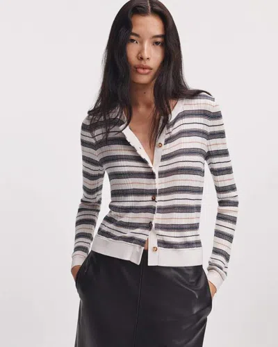 Rag & Bone Teresa Striped Cardigan In Ivory Multi