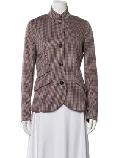 Pre-owned Rag & Bone Terry Cloth Houndstooth Print Blazer In Purple