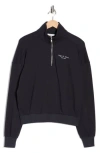 Rag & Bone Terry Half Zip Pullover In Black