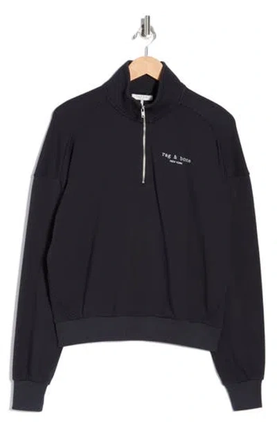 Rag & Bone Terry Half Zip Pullover In Black