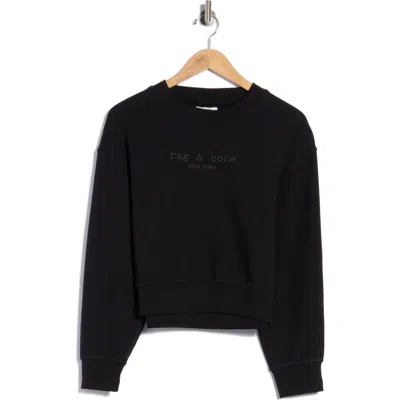 Rag & Bone Terry Logo Sweatshirt In Black