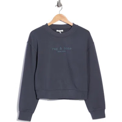 Rag & Bone Terry Logo Sweatshirt In Blue
