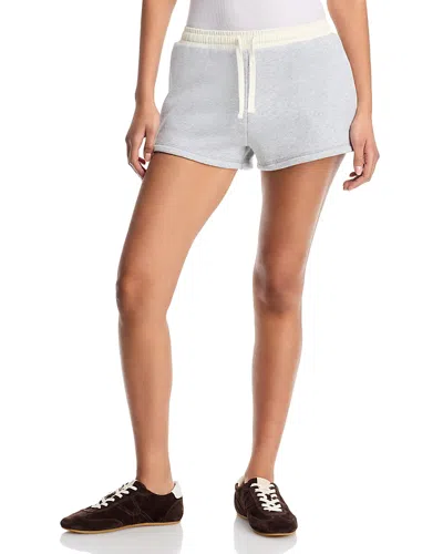 Rag & Bone Terry Mix Media Sweat Shorts In Gray