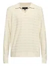 Rag & Bone Textured Polo-neck T-shirt In Neutral