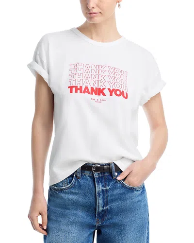 Rag & Bone Thank You Boxy Graphic T-shirt In White