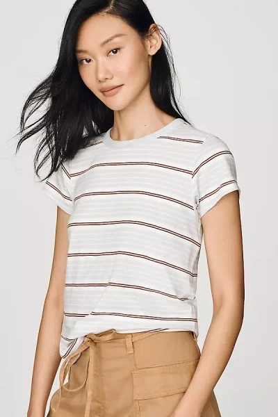 Rag & Bone The Cotton Slub Stripe Tee In Blue