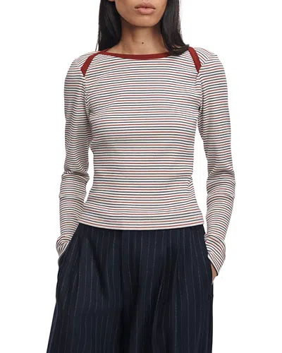 Rag & Bone The Essential Cotton Blend Rib Bateau Top In Multi
