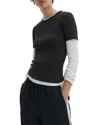 Rag & Bone The Essential Rib Crewneck Tee In Black