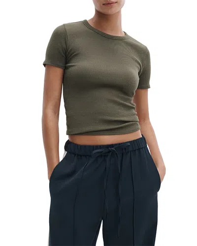 Rag & Bone The Essential Rib Crewneck Tee In Green