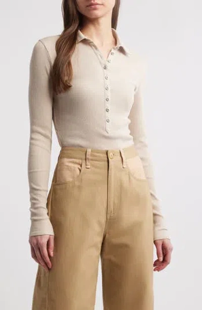 Rag & Bone The Essential Rib Long Sleeve Polo