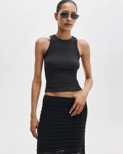 Rag & Bone The Essential Rib Muscle Tank In Black