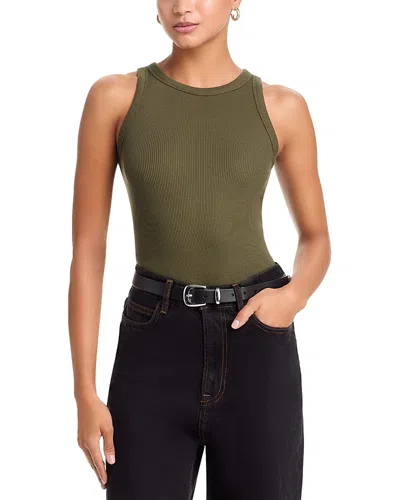 Rag & Bone The Essential Rib Muscle Tank Top In Green