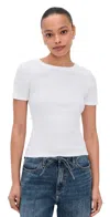Rag & Bone The Essential Rib Short Sleeve Crew Tee White