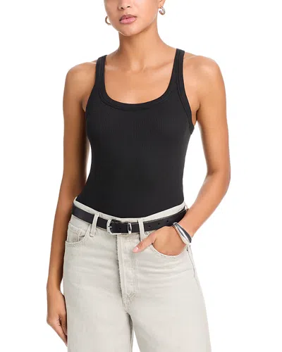 Rag & Bone The Essential Rib Wide String Tank Top In Black