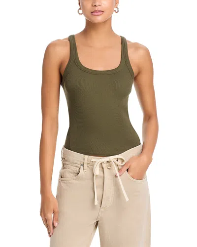 Rag & Bone The Essential Rib Wide String Tank Top In Green