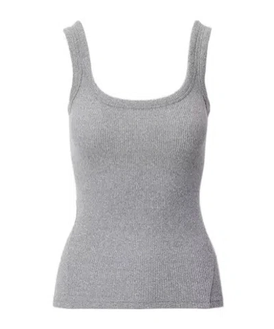 Rag & Bone The Essential Ribbed U-neck Tank In Gray