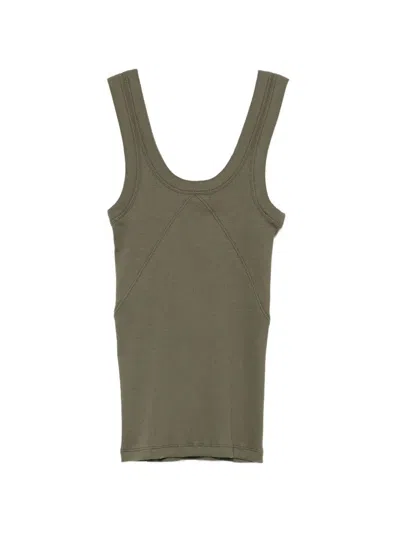 Rag & Bone The Essentila Rib Neck Tank Top In Green
