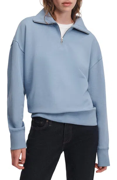Rag & Bone The Everyday Terry Half Zip Pullover In Blue