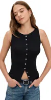 Rag & Bone The Knit Boatneck Tank Black In Black