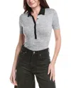 Rag & Bone The Knit Button Polo Shirt In Gray